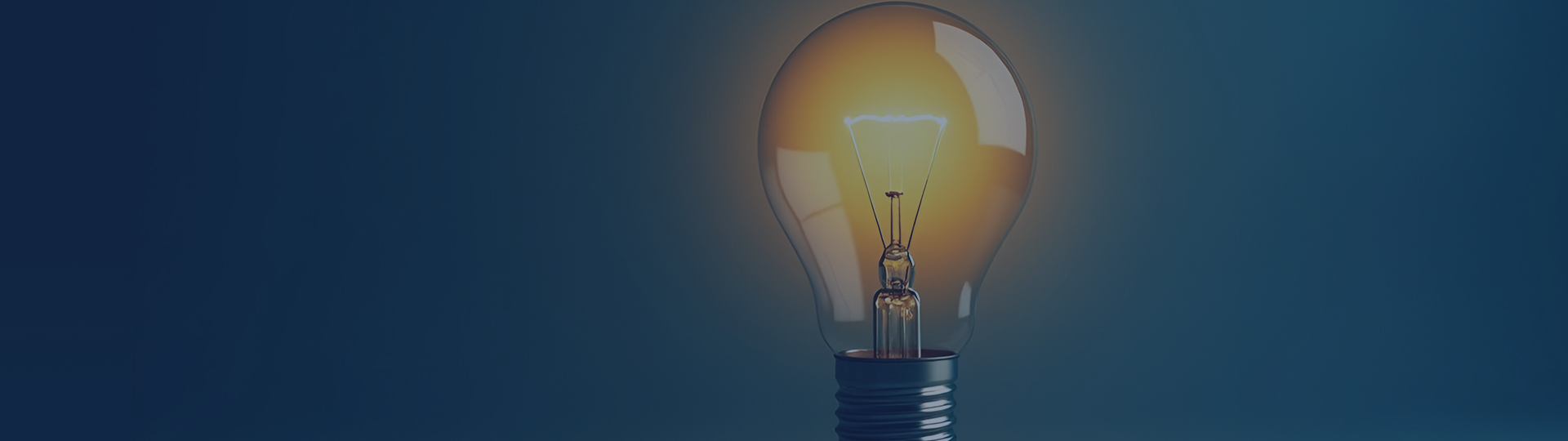 Light bulb on Blue Background